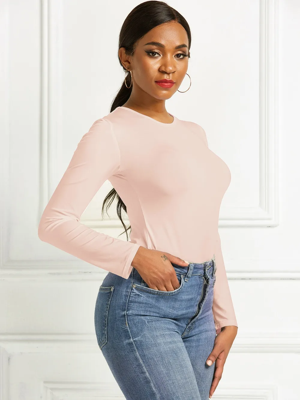 Round Neck Long Sleeve Bodysuit, image 30
