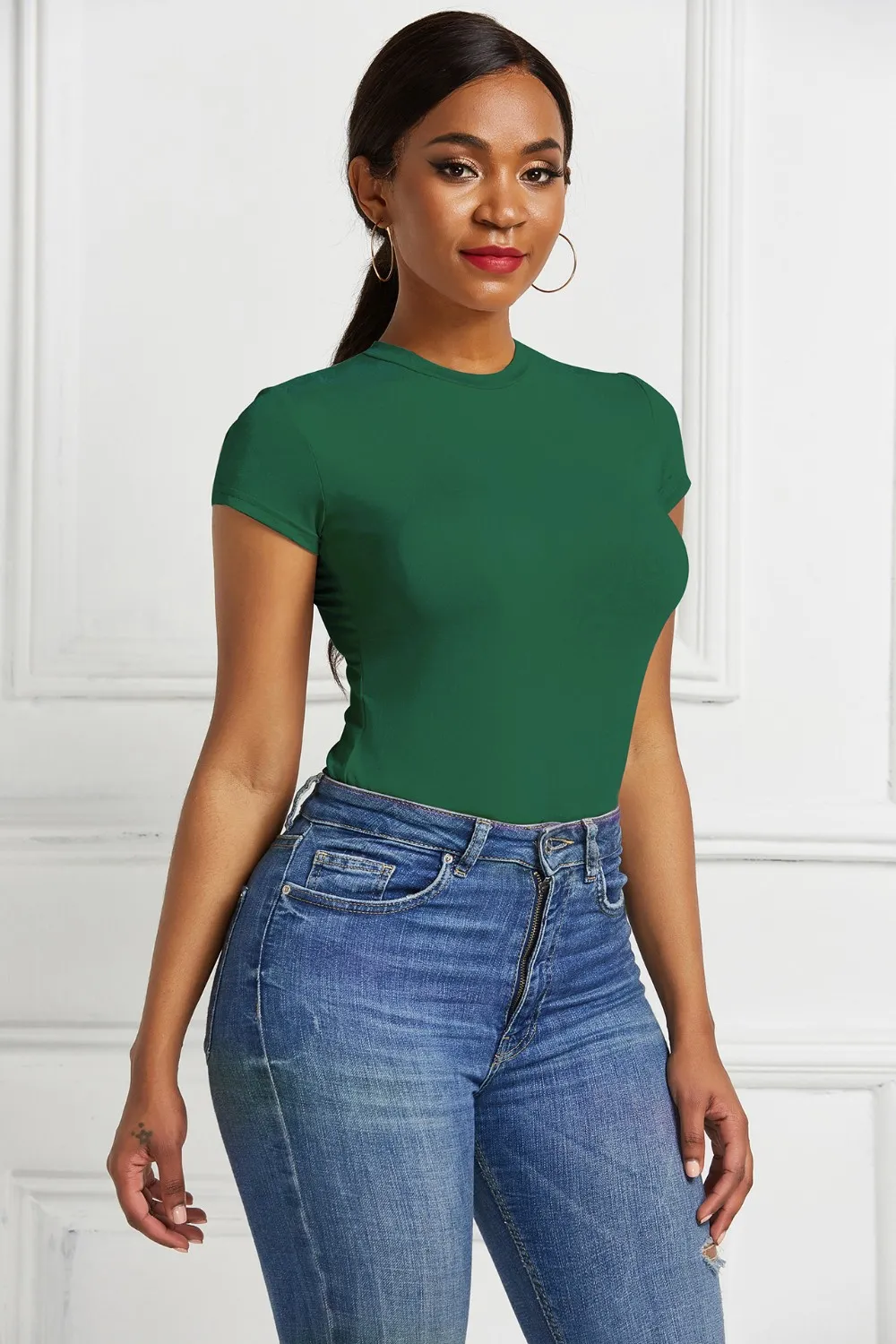Round Neck Short Sleeve Bodysuit, image 10