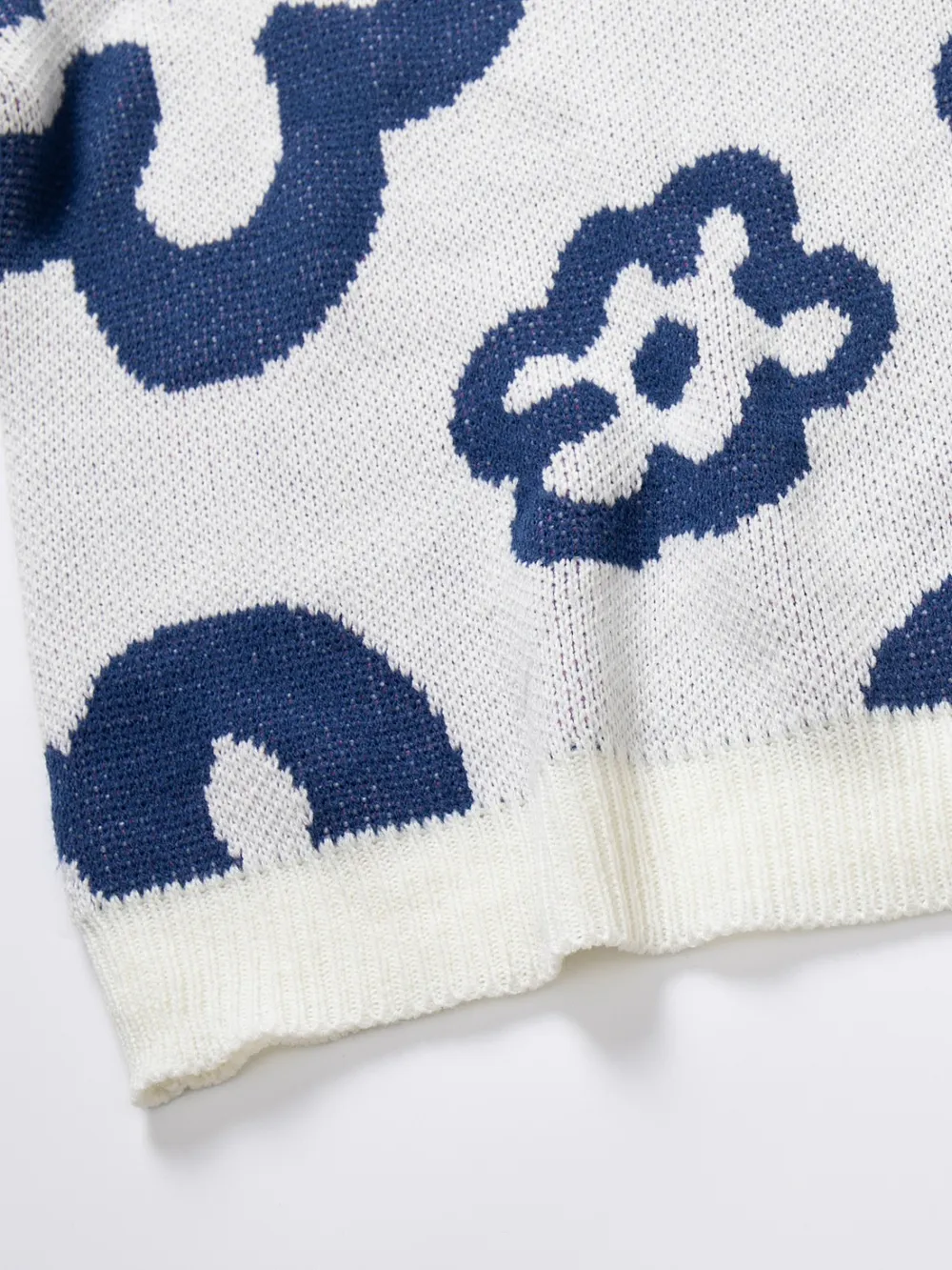 Flower Pattern Round Neck Long Sleeve Sweater, image 9