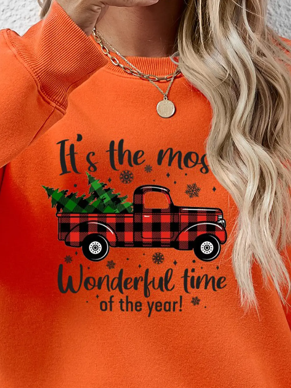 Graphic Round Neck Long Sleeve Sweatshirt, image 4