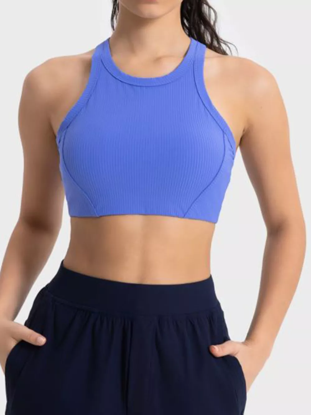 Wide Strap Cropped Sport Tank, image 3