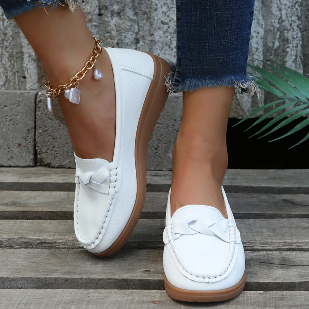 Weave Wedge Heeled Loafers, image 3