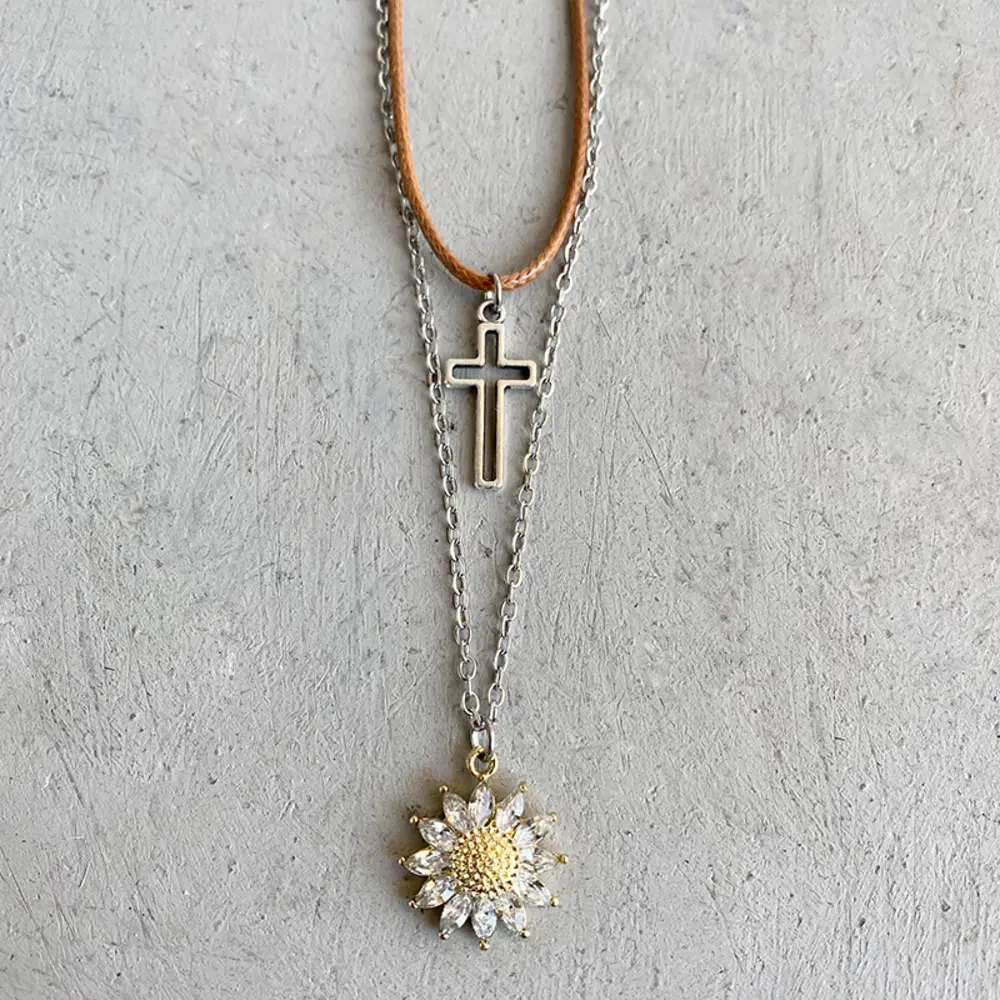Sunflower Pendant Necklace Set, image 7