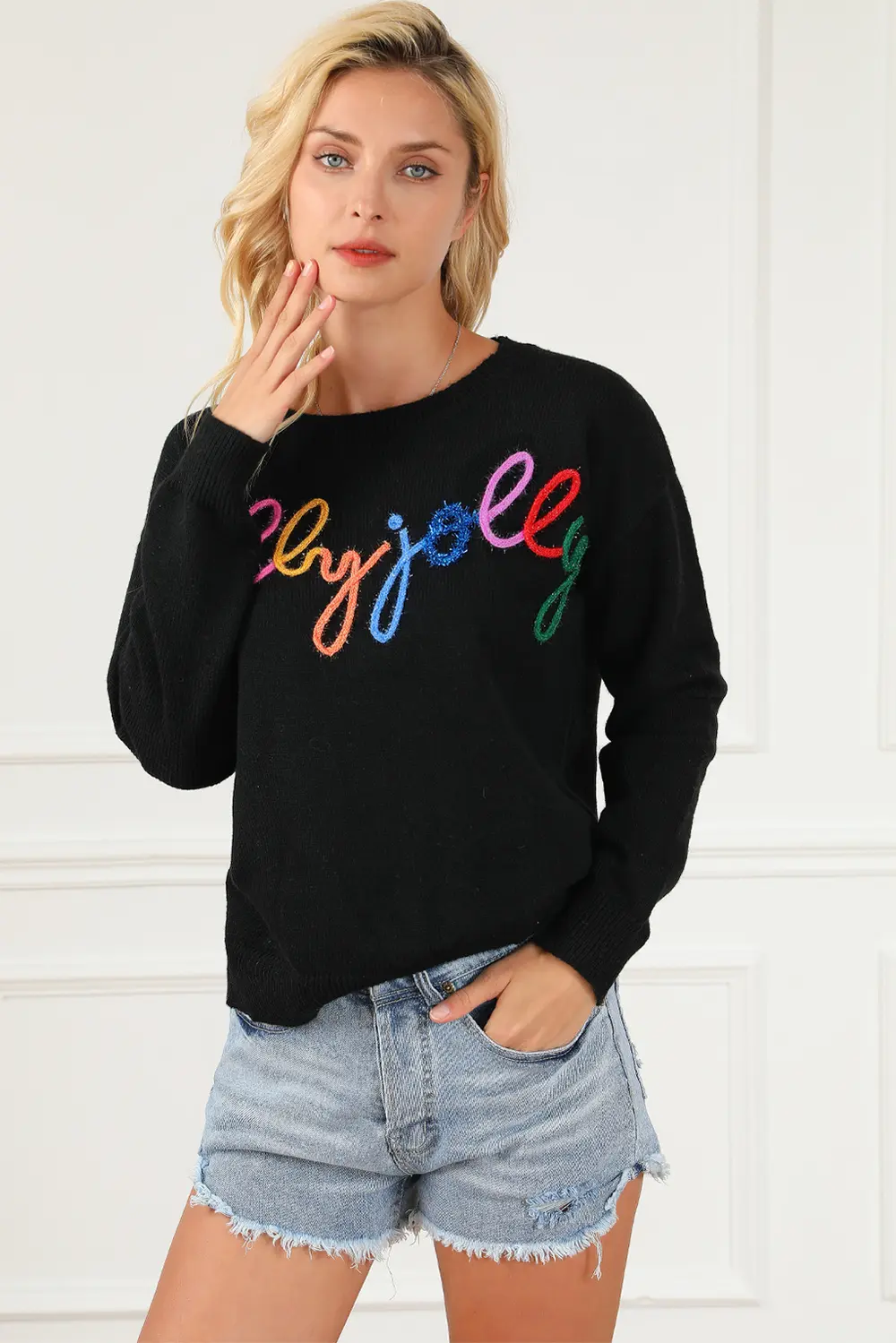 Round Neck Long Sleeve Sweater, image 2