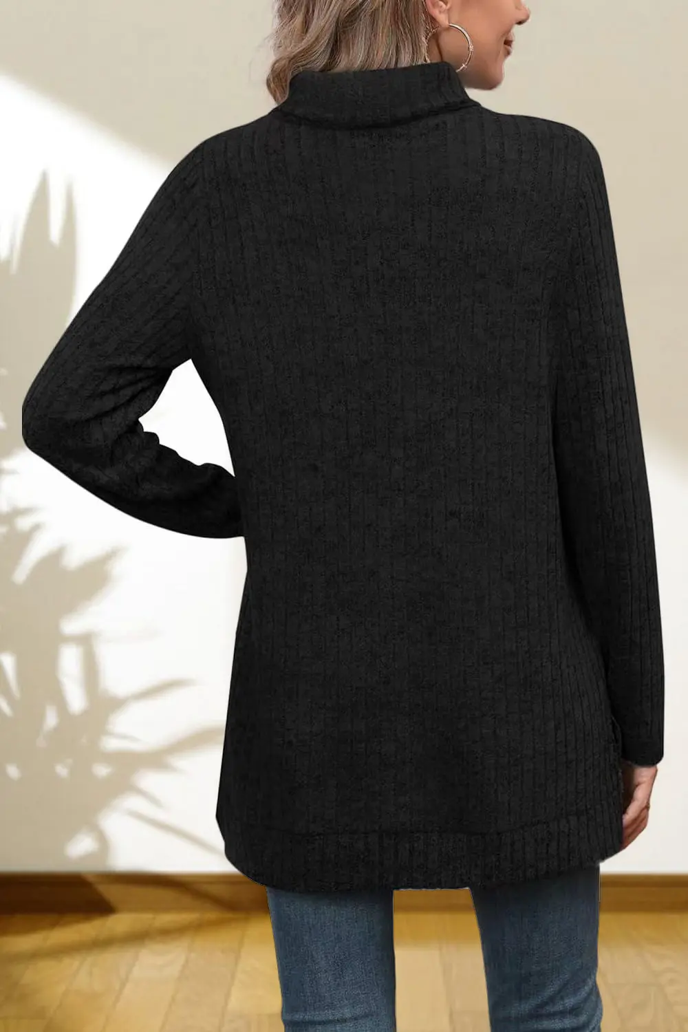 Turtleneck High Low Top, image 8