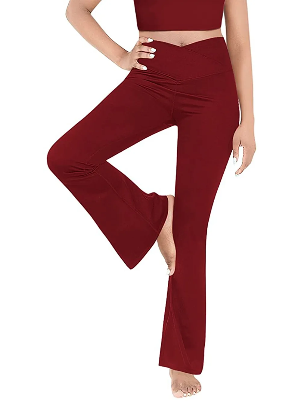 V-Waist Bootcut Long Pants, image 7