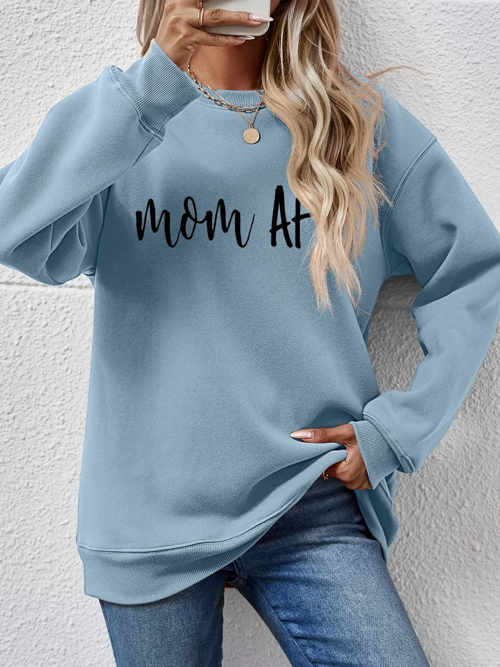 Letter Graphic Dropped Shoulder Sweatshirt, image 4
