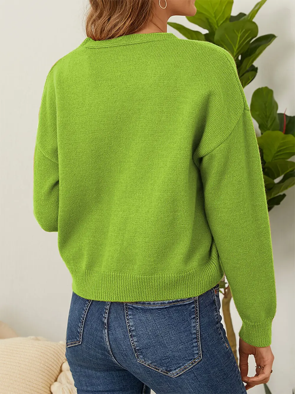 Flower Button Front Dropped Shoulder Cardigan, image 3