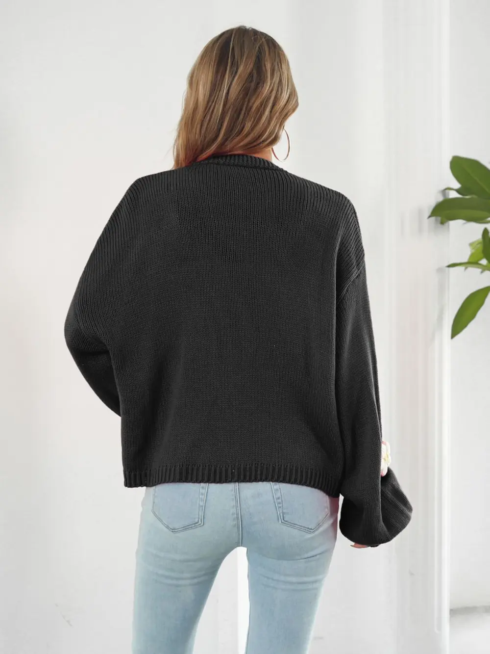 Floral Open Front Long Sleeve Cardigan, image 8
