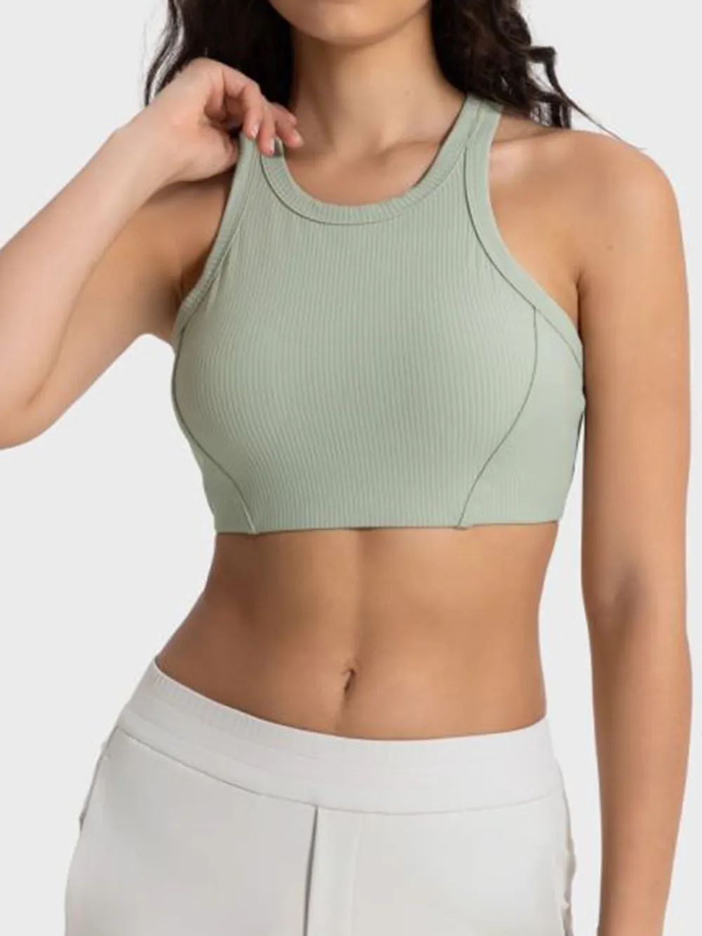 Wide Strap Cropped Sport Tank, image 4