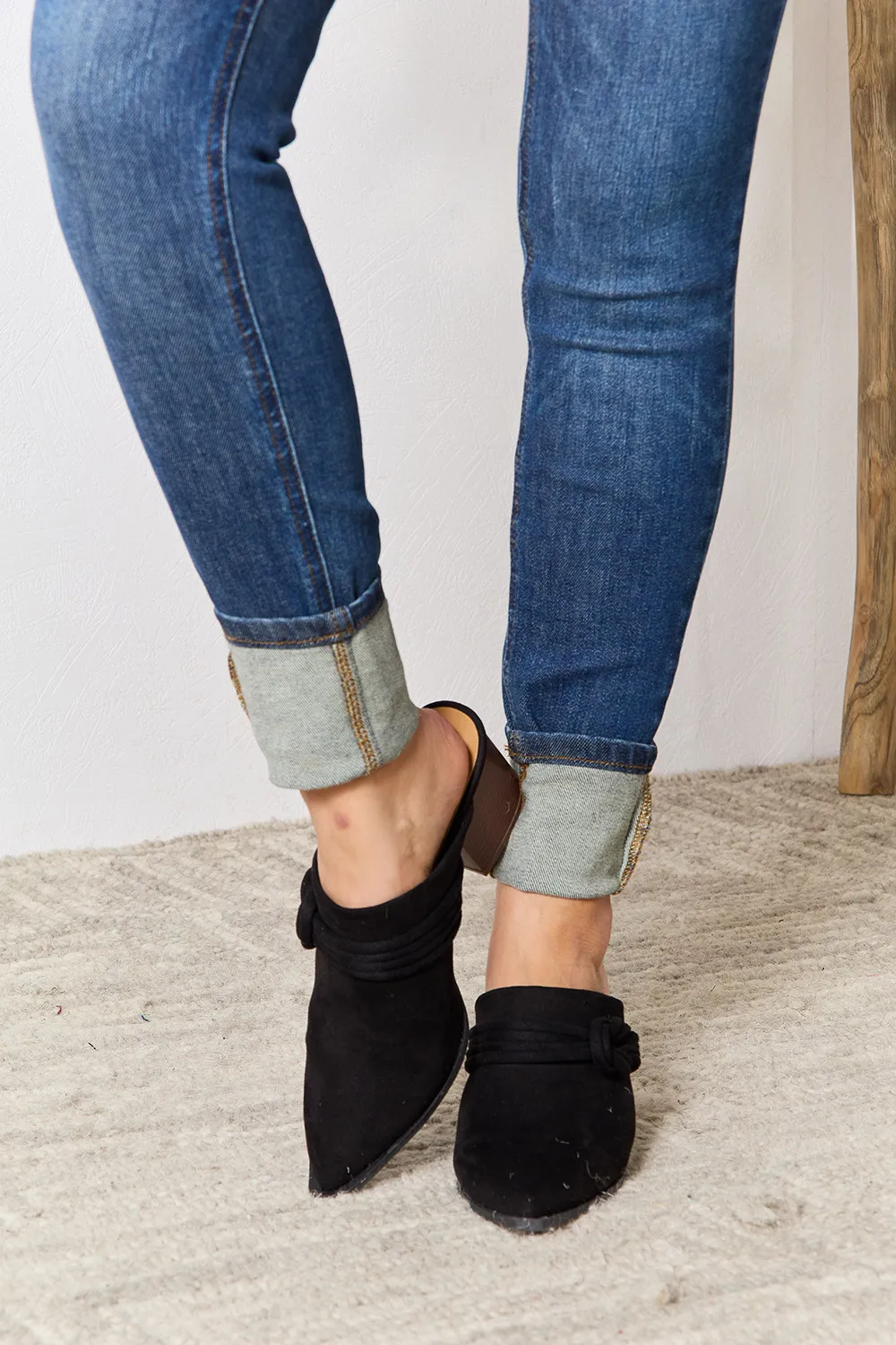 Pointed-Toe Braided Trim Mules, image 2
