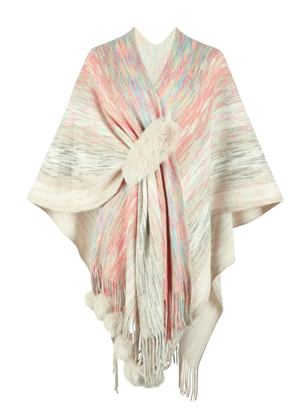 Heathered Fringe Hem Poncho, image 17