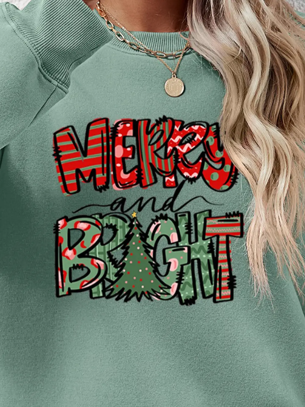 MERRY AND BRIGHT Long Sleeve Sweatshirt, image 12