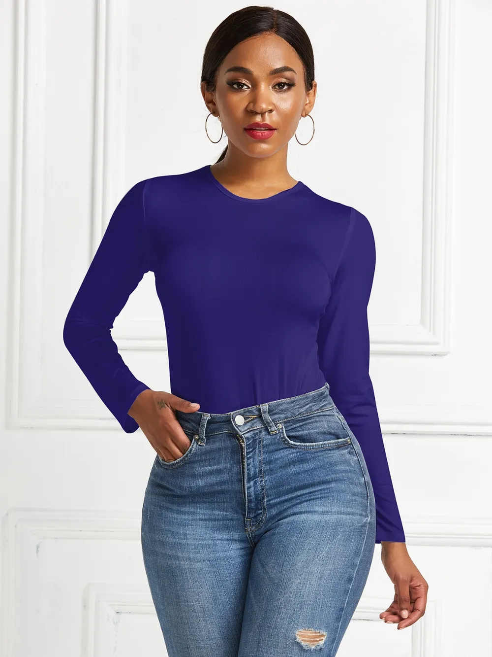 Round Neck Long Sleeve Bodysuit, image 5
