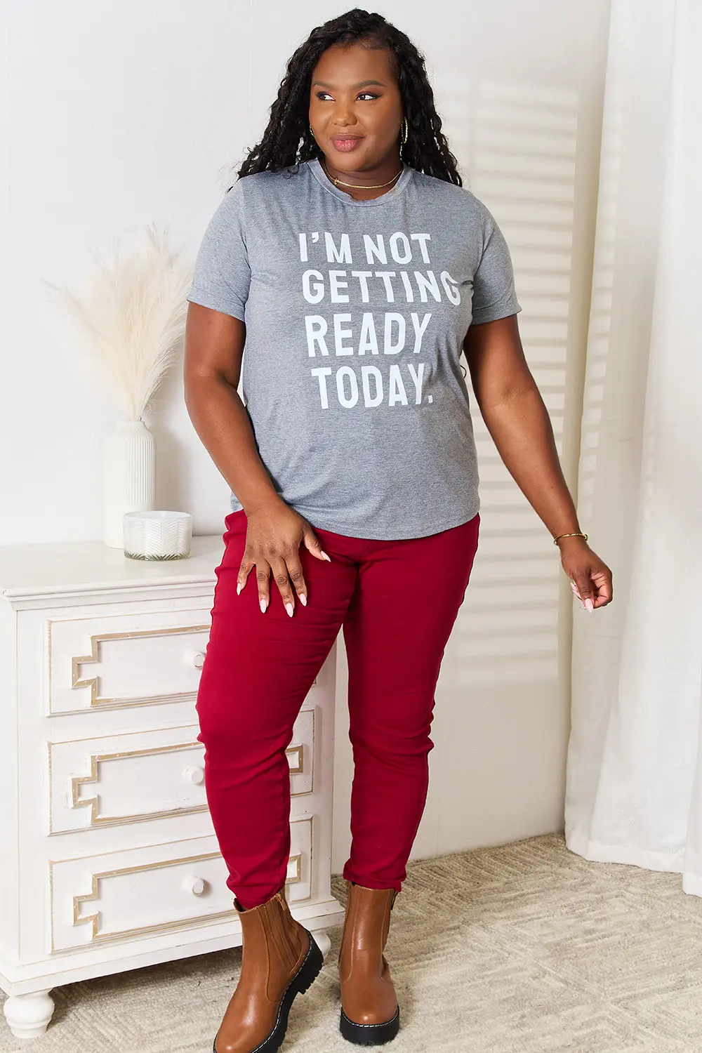 I'M NOT GETTING READY TODAY Graphic T-Shirt, image 3