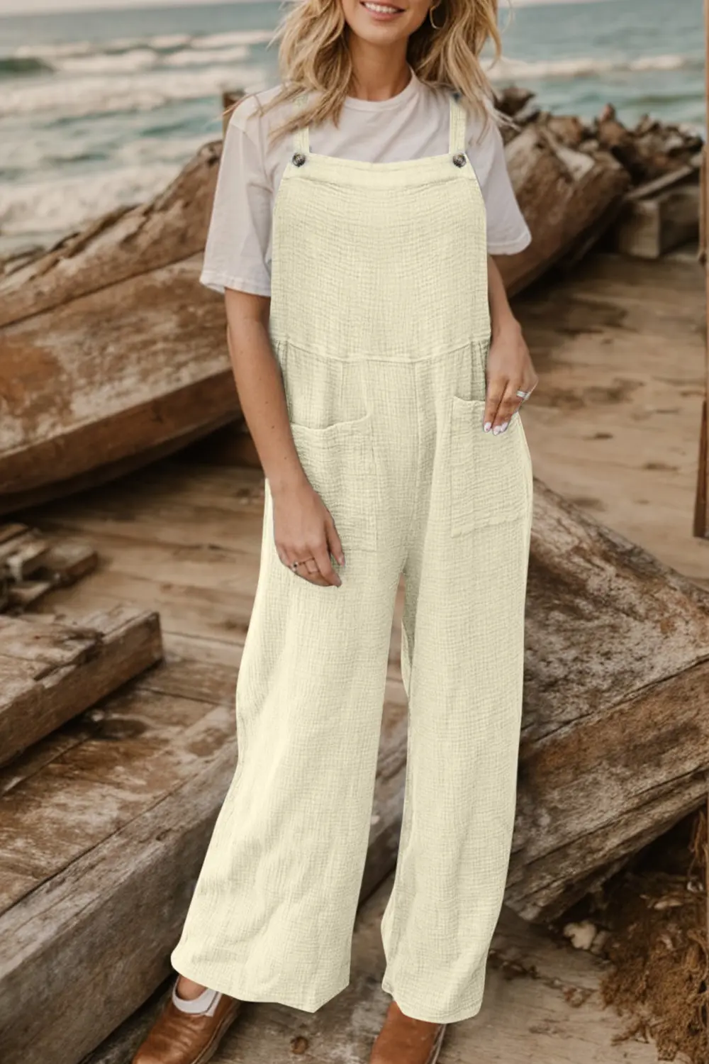 Full Size Wide Leg Front Pocket Jumpsuit, image 4