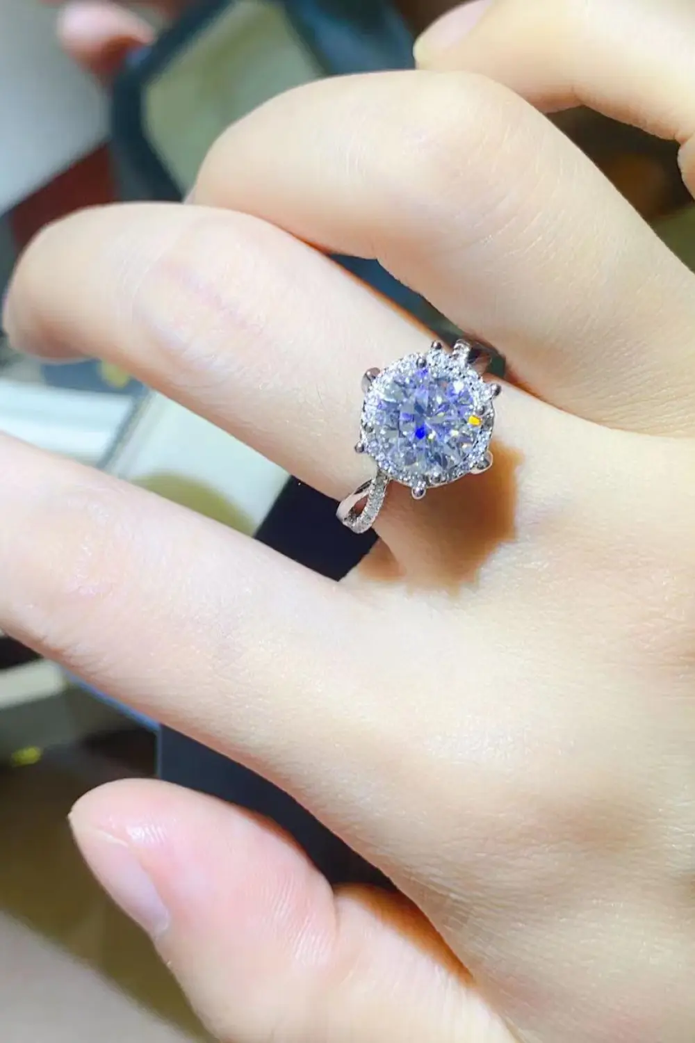 2 Carat Moissanite 925 Sterling Silver Ring, image 4