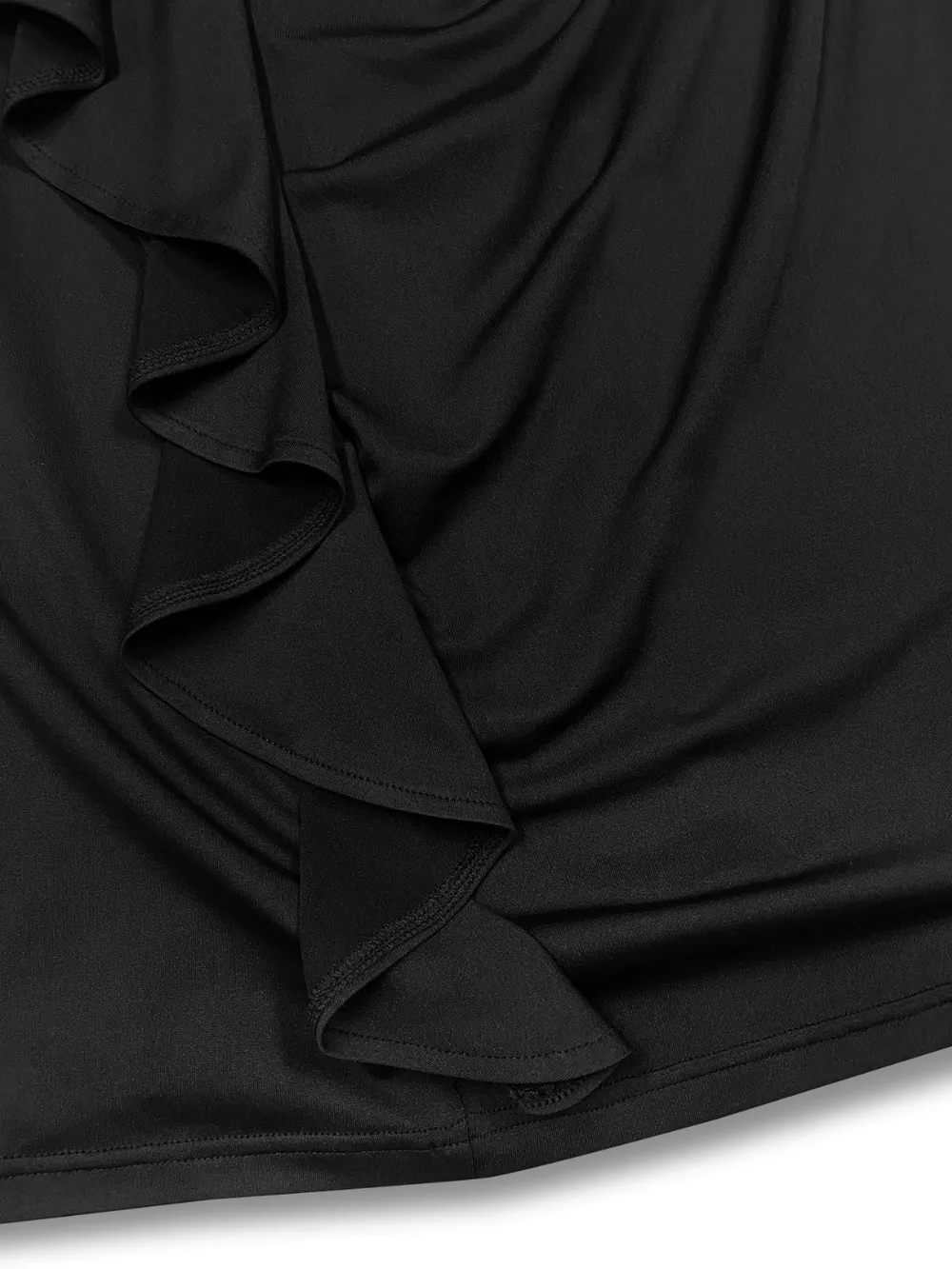 Plus Size Ruffle Trim Round Neck Long Sleeve Dress, image 5