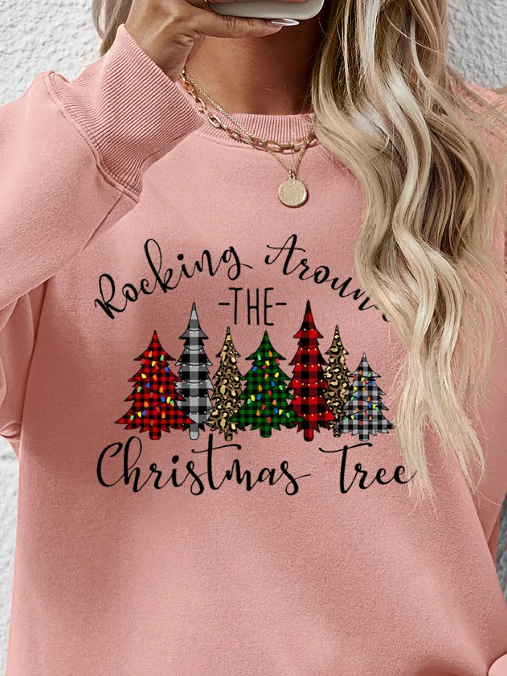 Christmas Tree Graphic Round Neck Sweatshirt, image 20
