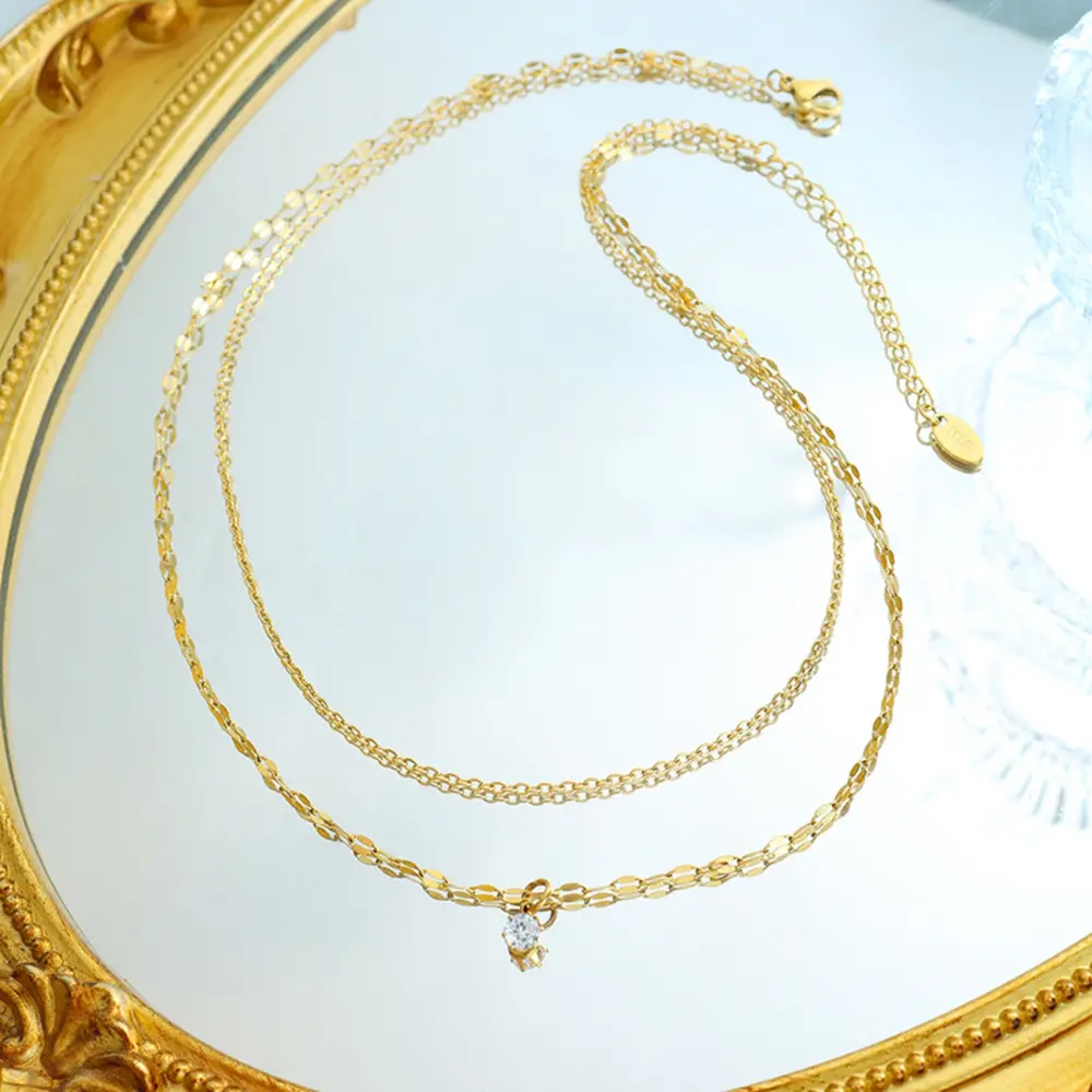 Titanium Steel Double-Layered Necklace, image 3