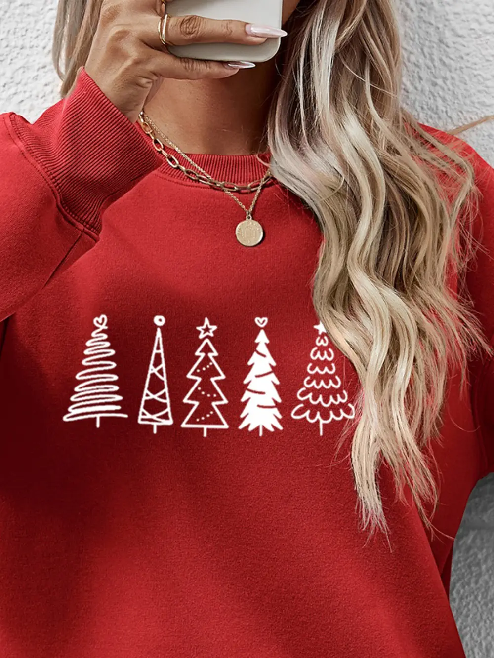 Christmas Tree Graphic Drop Shoulder Sweatshirt, image 9