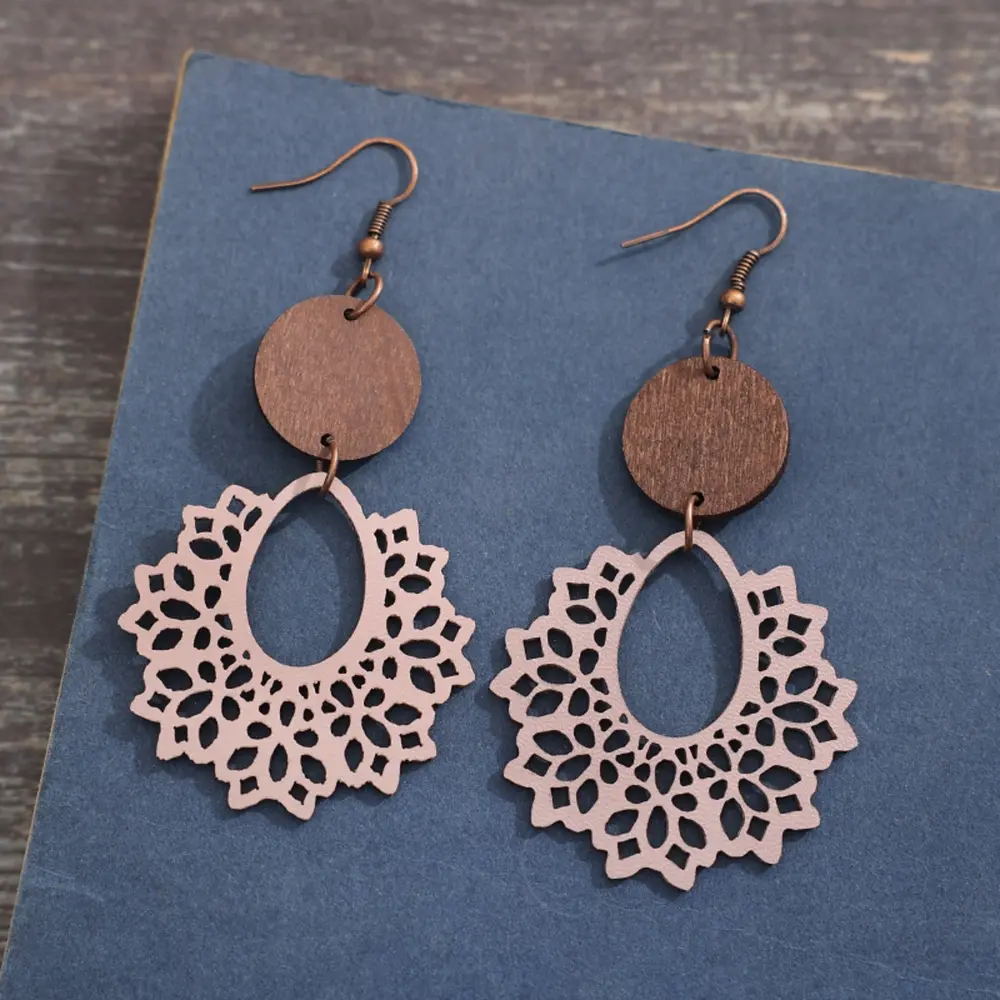 Geometric Cutout Dangle Earrings, image 5