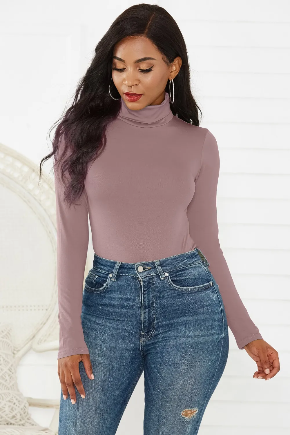 Turtleneck Long Sleeve Bodysuit, image 28