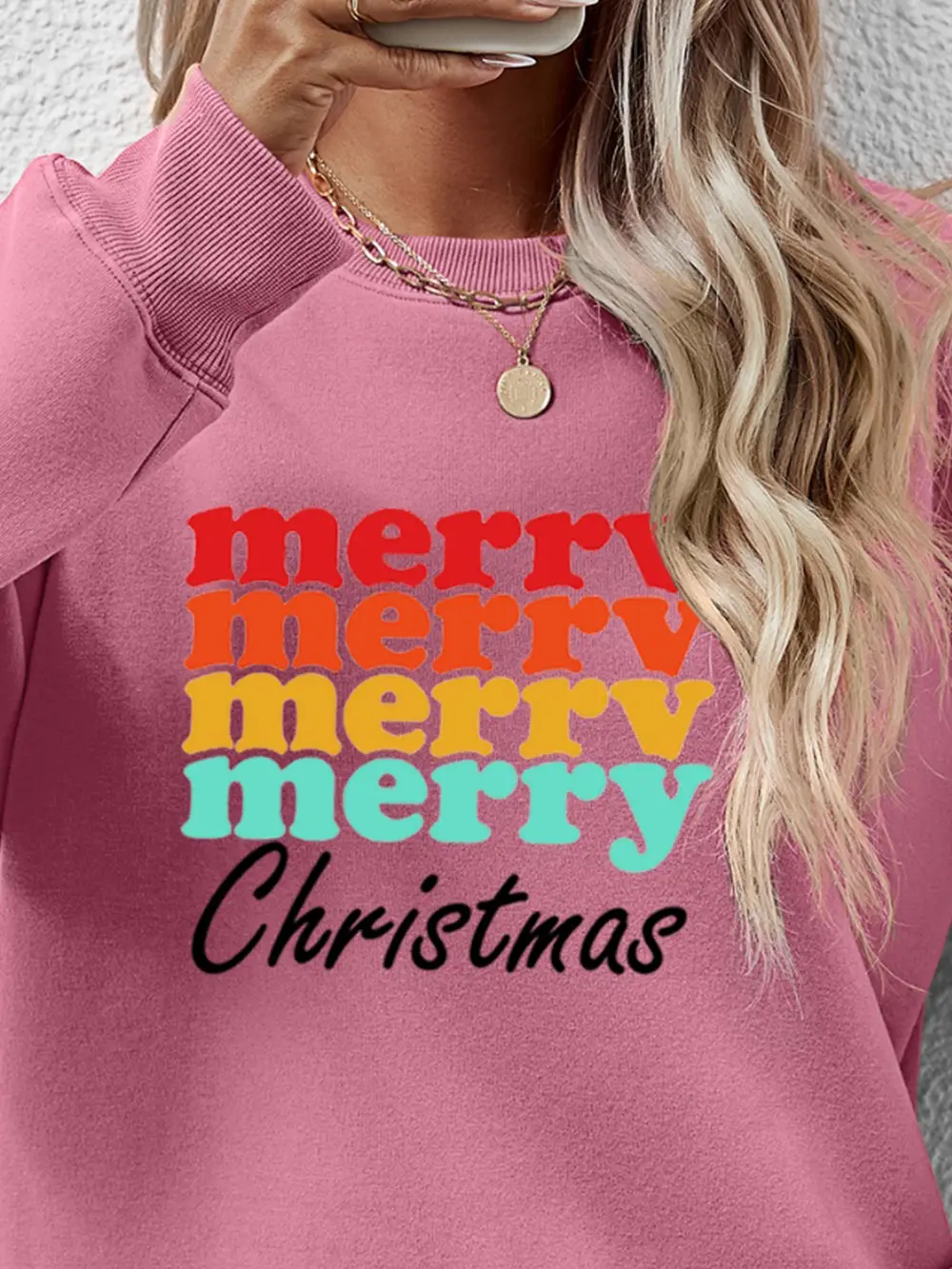 MERRY CHRISTMAS Graphic Long Sleeve Sweatshirt, image 17