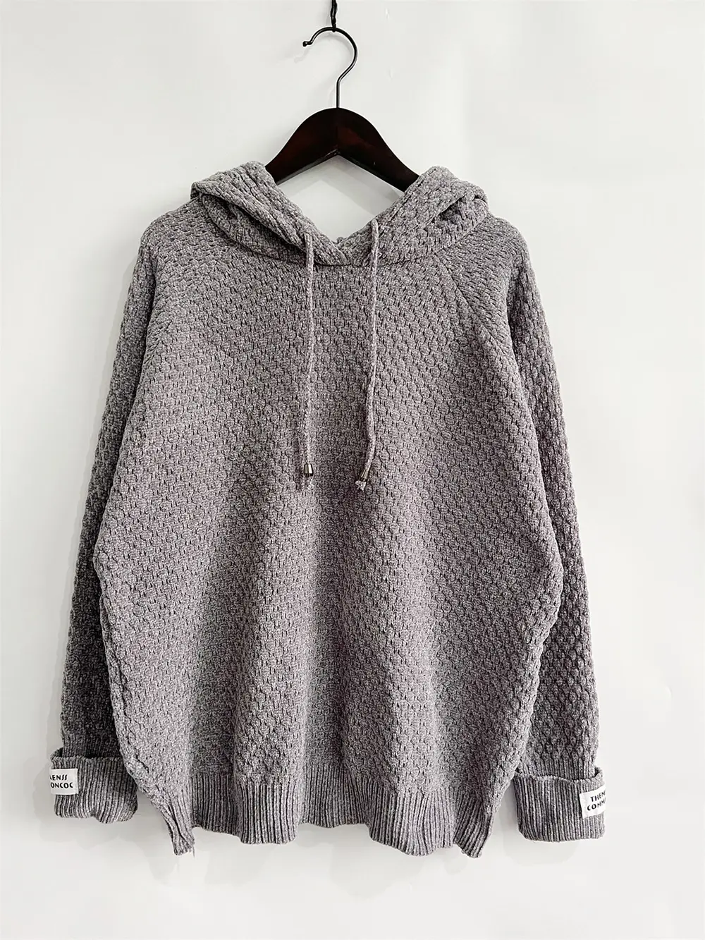 Drawstring Long Sleeve Hooded Sweater, image 4