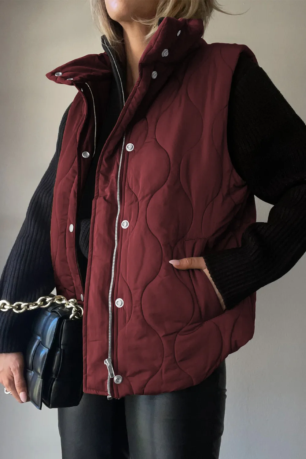 Collared Neck Vest with Pockets, image 11