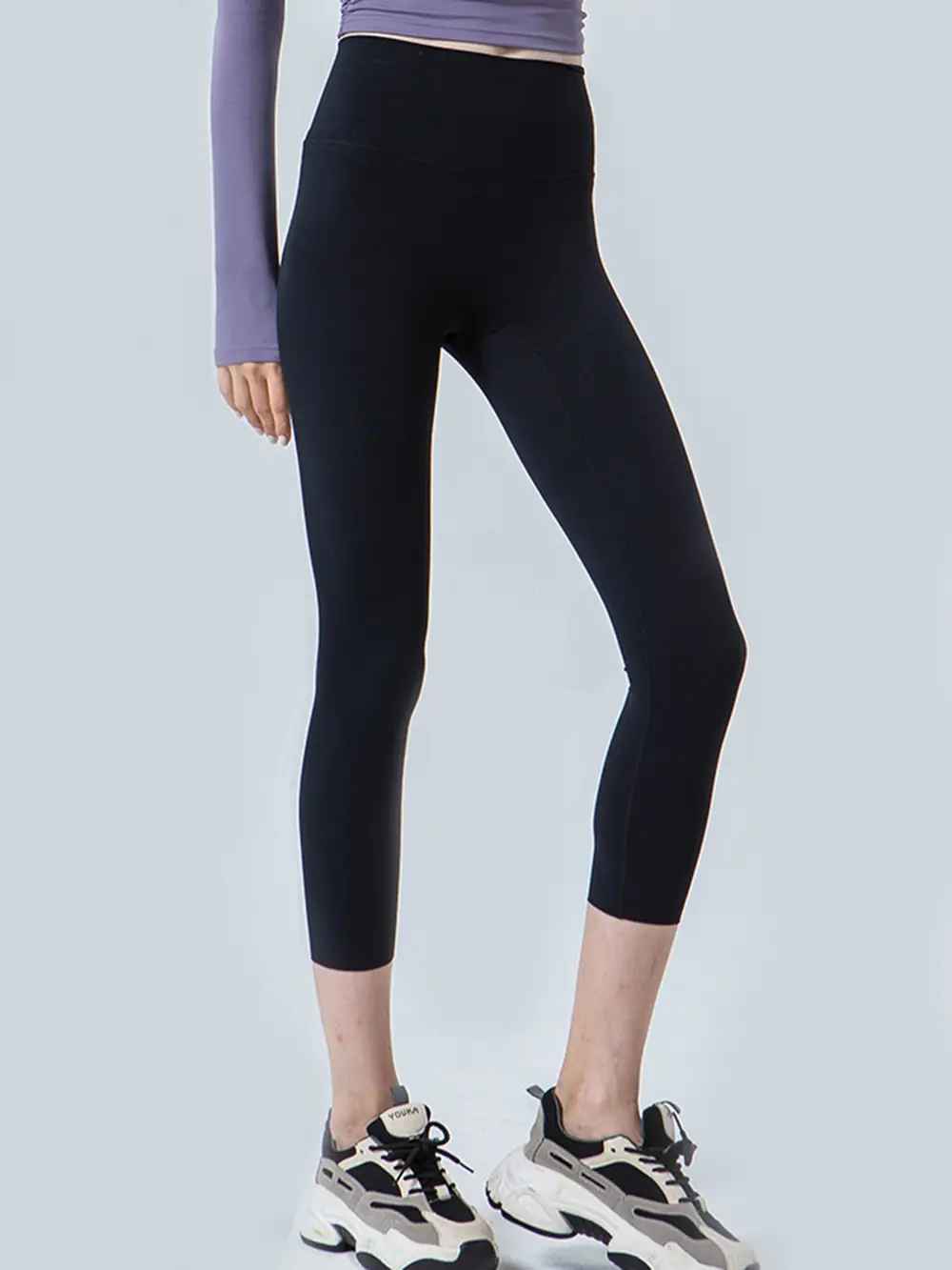 Wide Waistband Cropped Sports Leggings, image 9