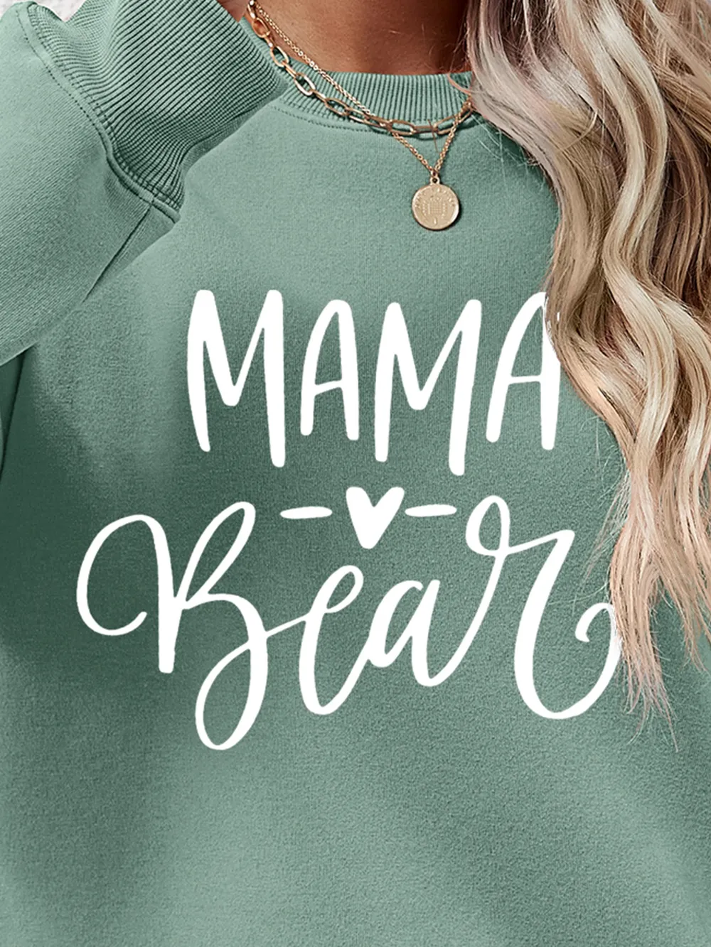 Letter Graphic Round Neck Long Sleeve Sweatshirt, image 4