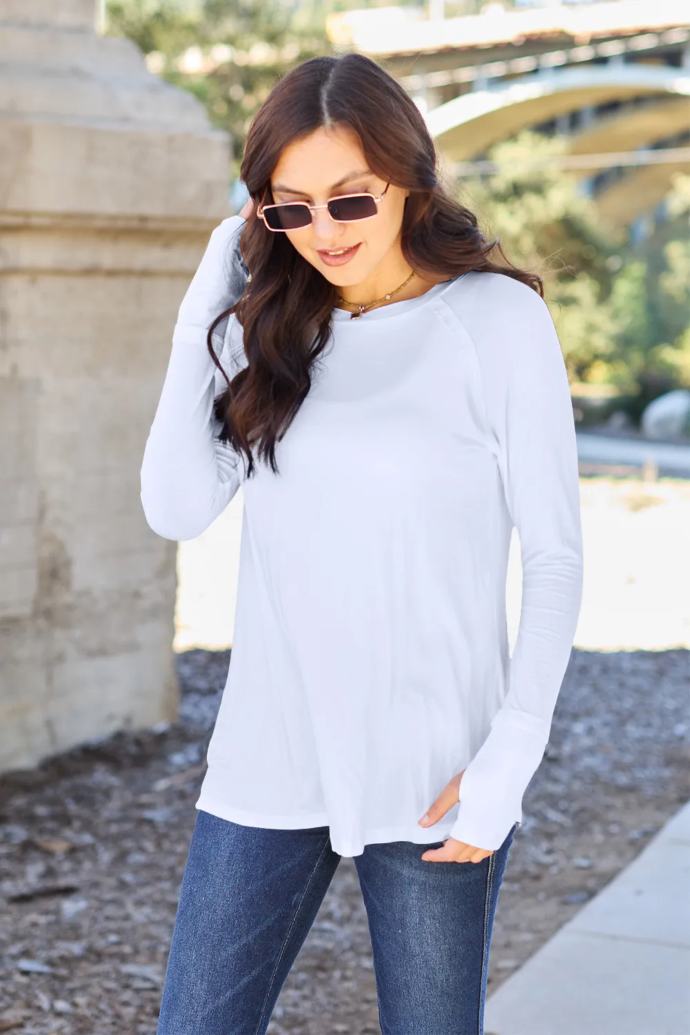 Full Size Round Neck Long Sleeve T-Shirt, image 4