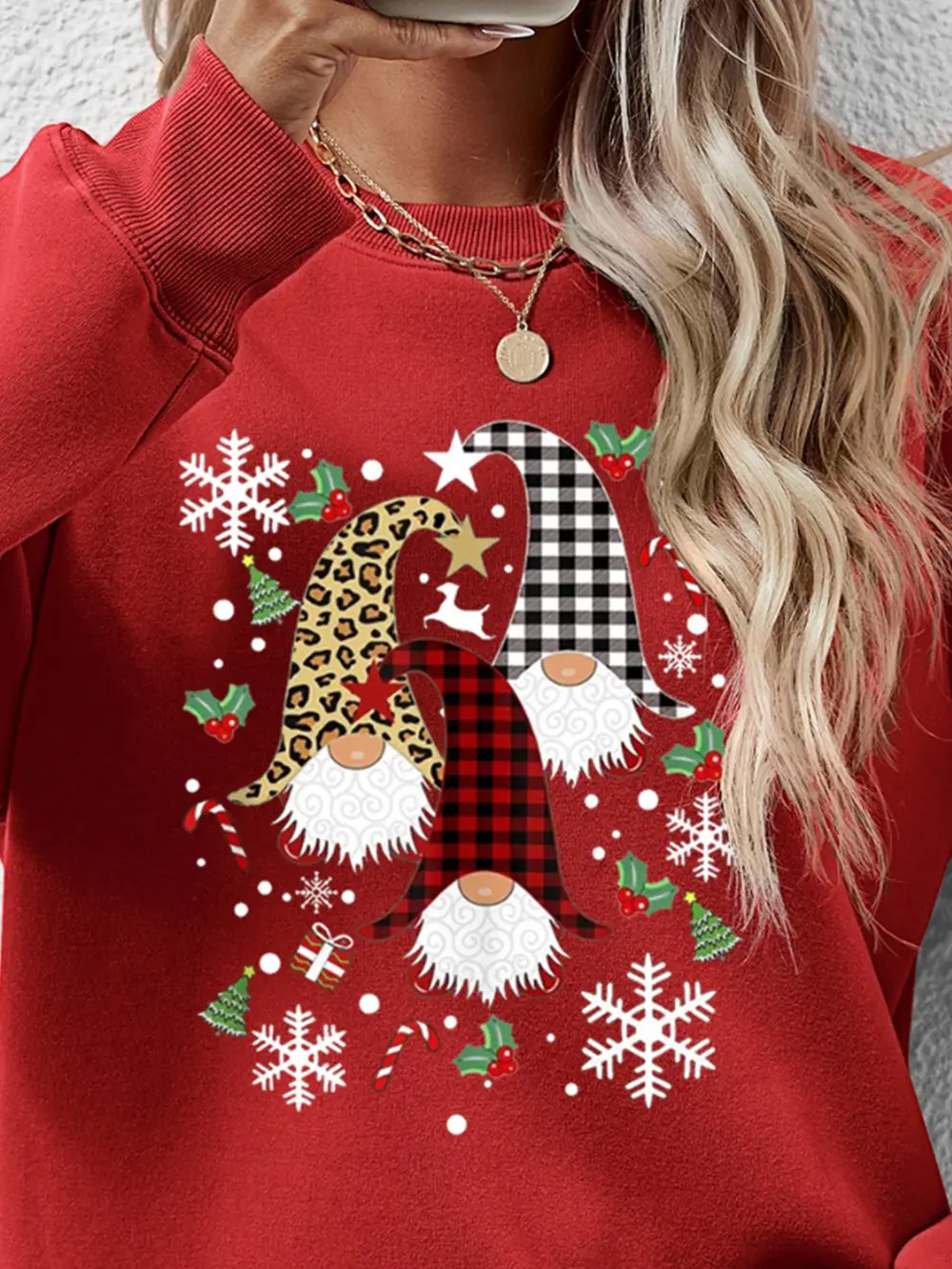 Faceless Gnomes Graphic Drop Shoulder Sweatshirt, image 8