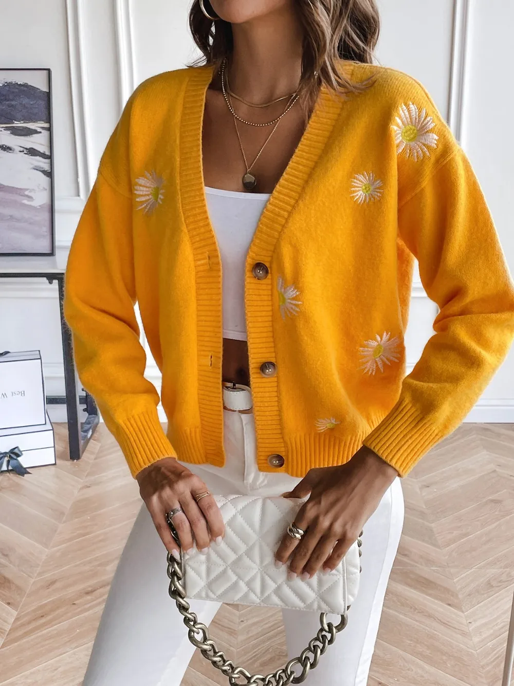 Floral Button Up Cardigan, image 3