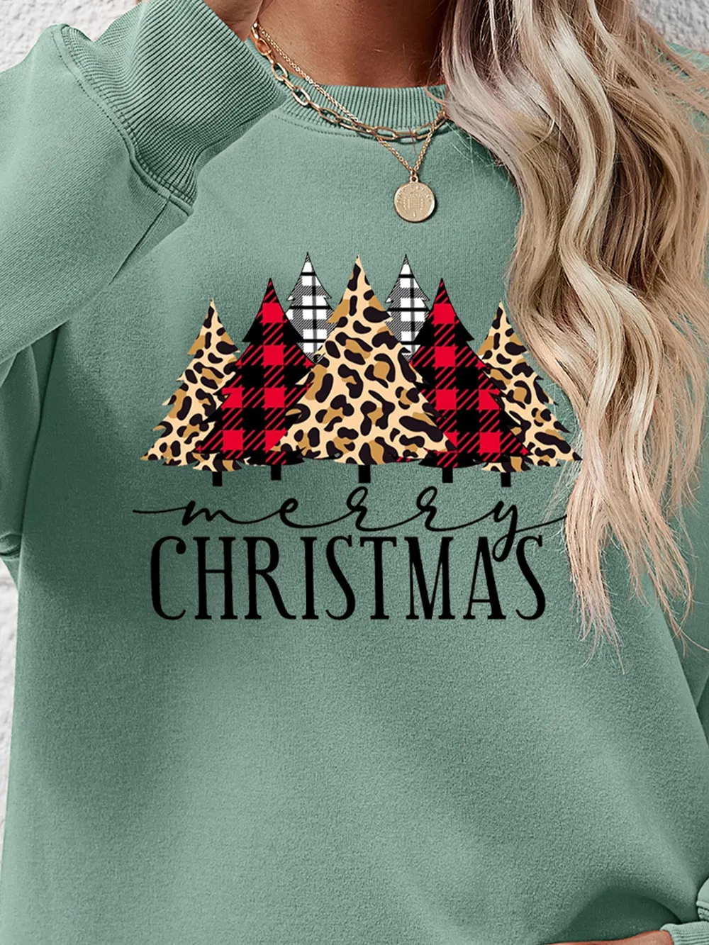 MERRY CHRISTMAS Round Neck Long Sleeve Sweatshirt, image 19