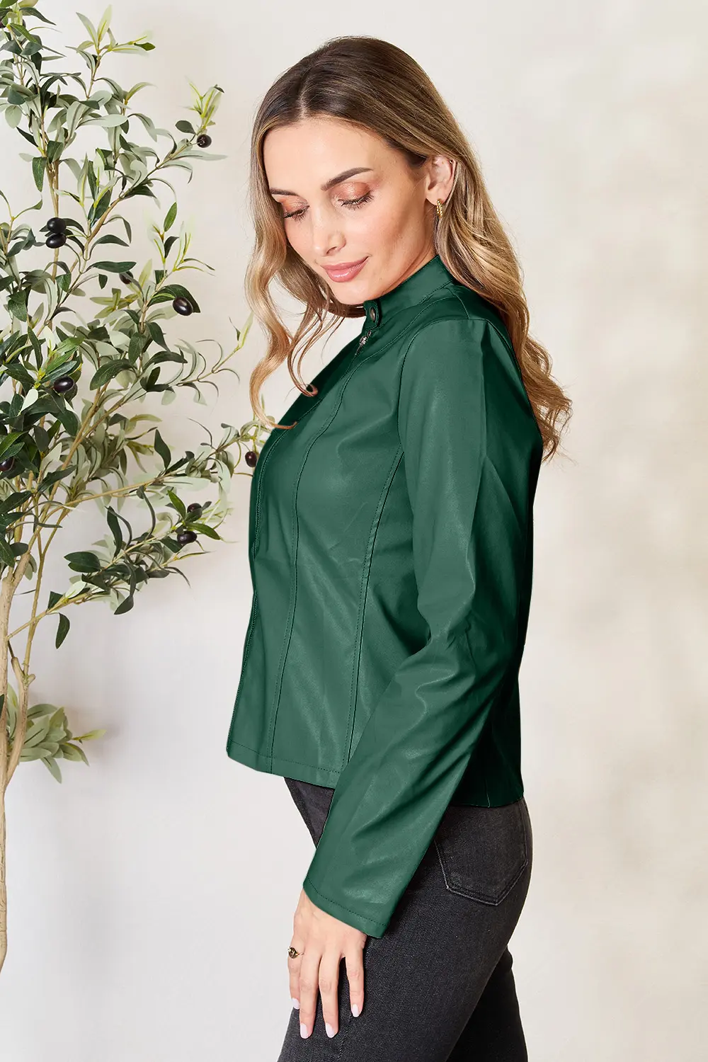 Mock Neck Zip Up Jacket, image 8