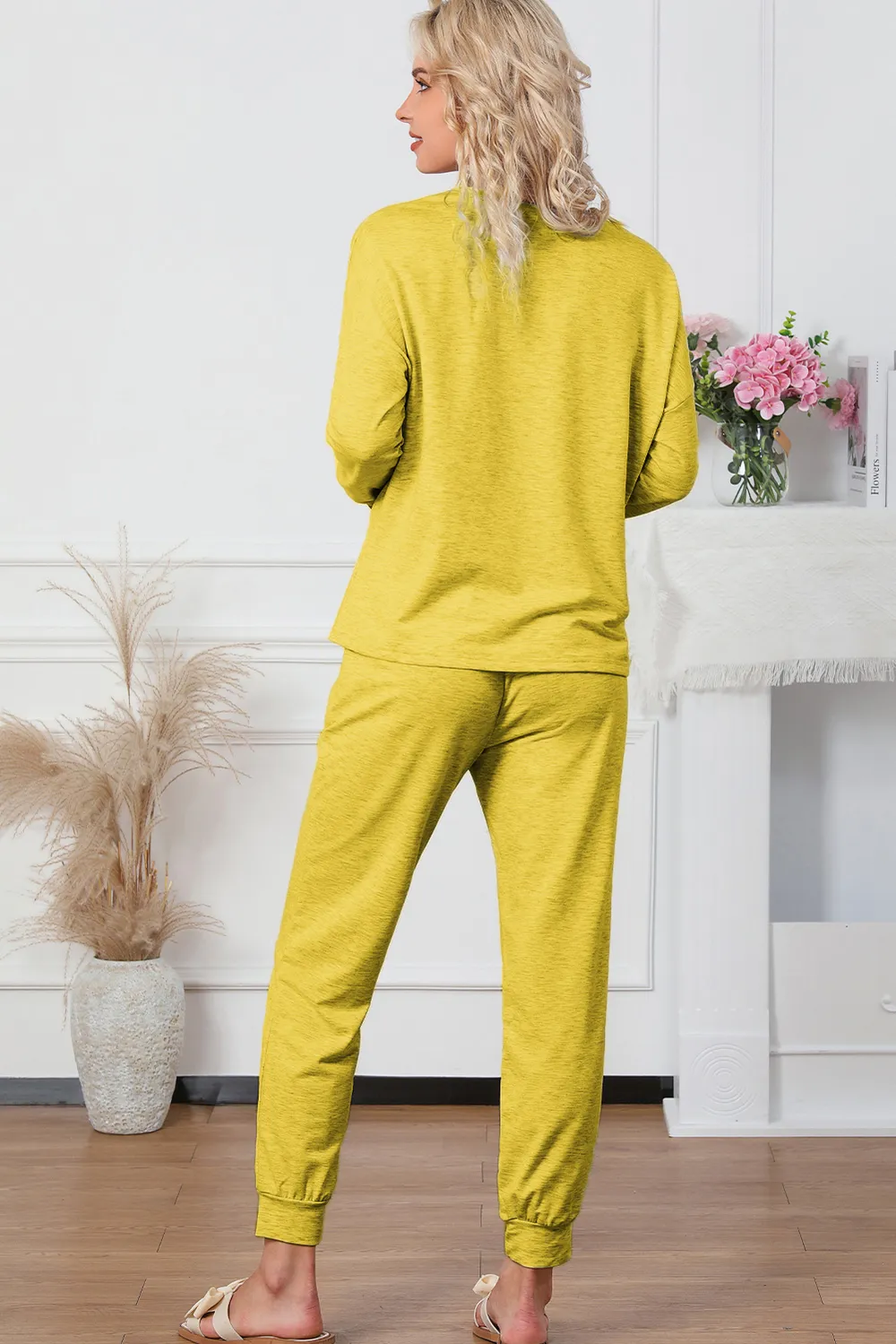 Round Neck Top and Drawstring Pants Lounge Set, image 11