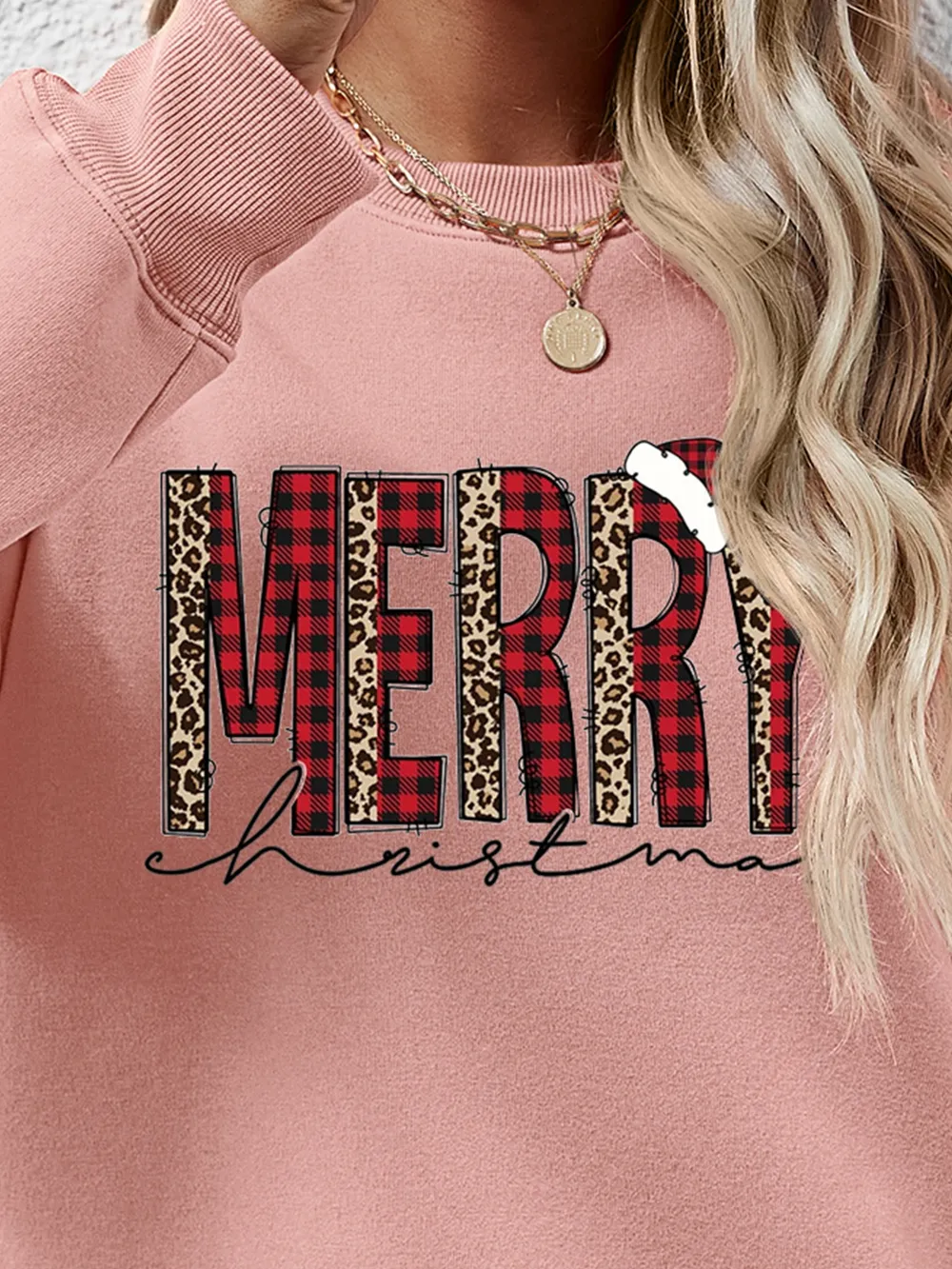 MERRY CHRISTMAS Round Neck Long Sleeve Sweatshirt, image 24