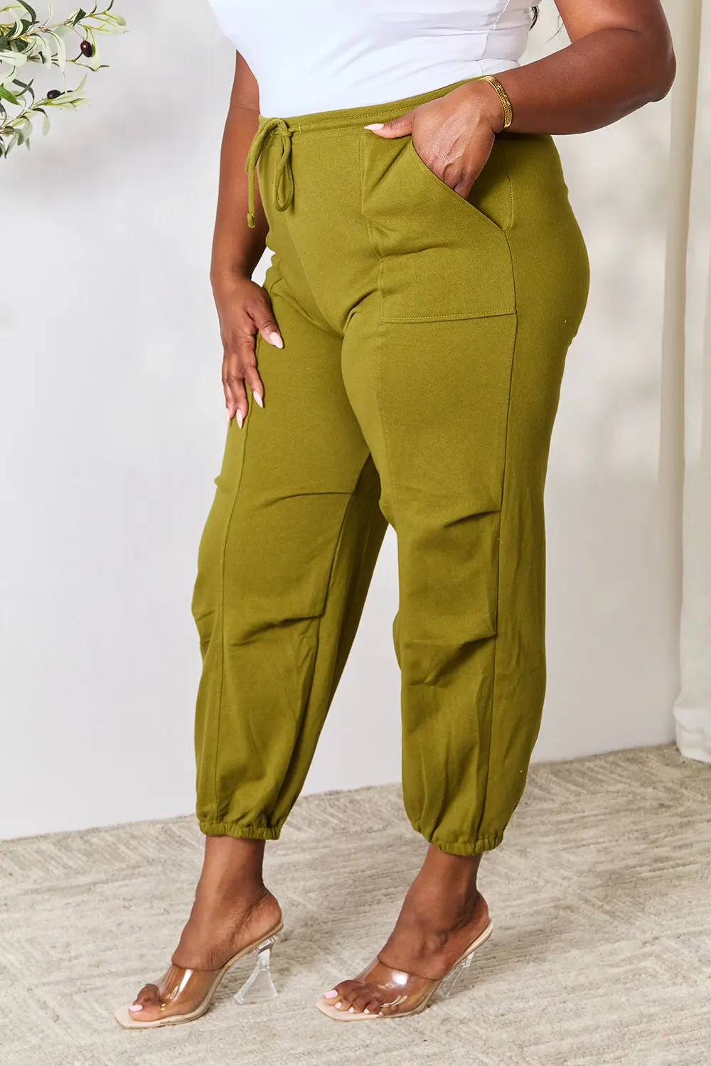 Full Size Drawstring Sweatpants with pockets, image 3