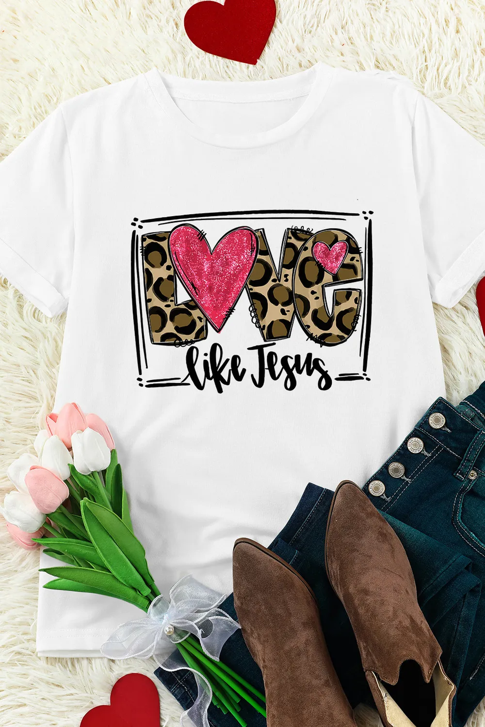 LOVE LIKE JESUS Short Sleeve T-Shirt, image 3