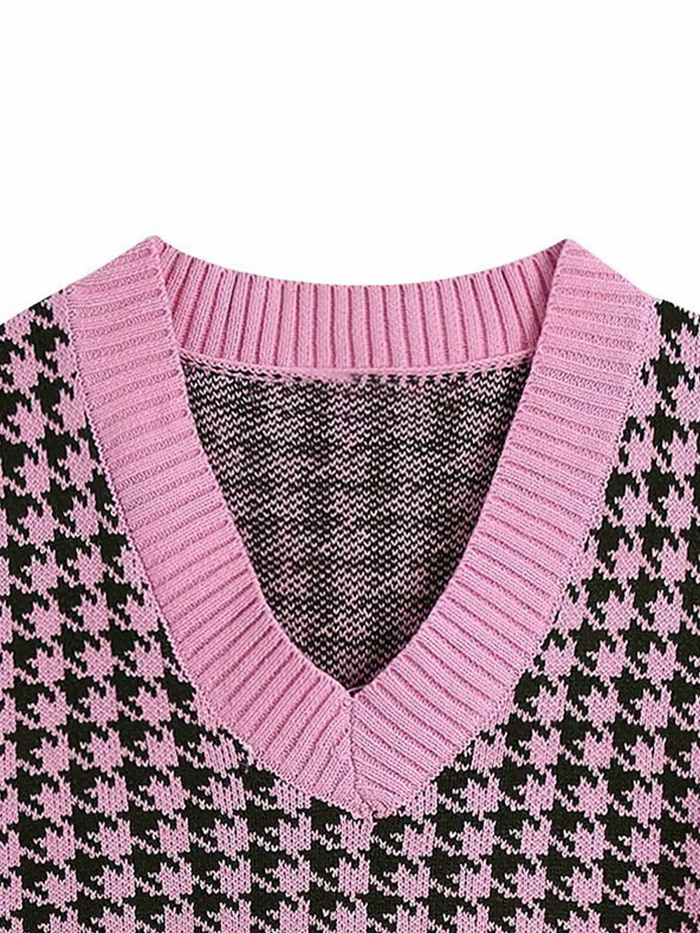 Houndstooth V-Neck Sweater Vest, image 18
