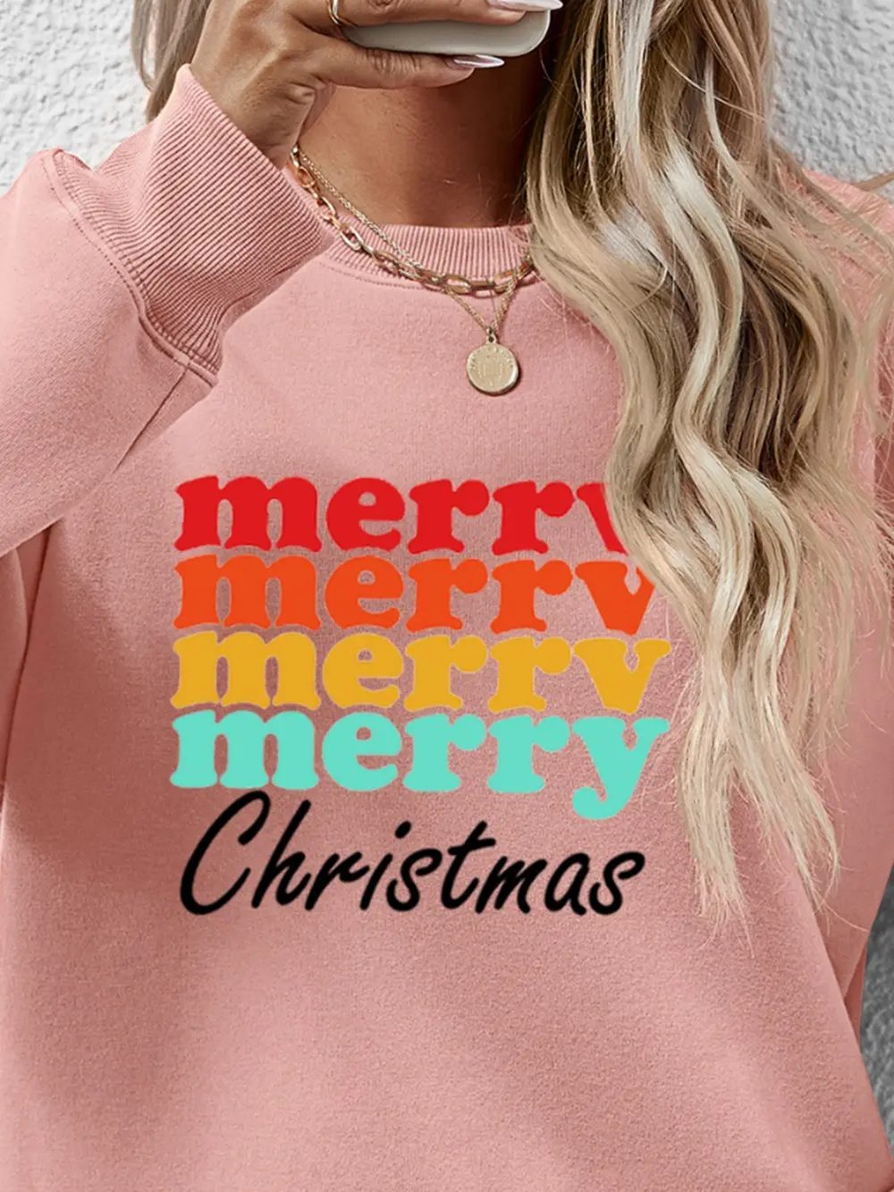 MERRY CHRISTMAS Graphic Long Sleeve Sweatshirt, image 5