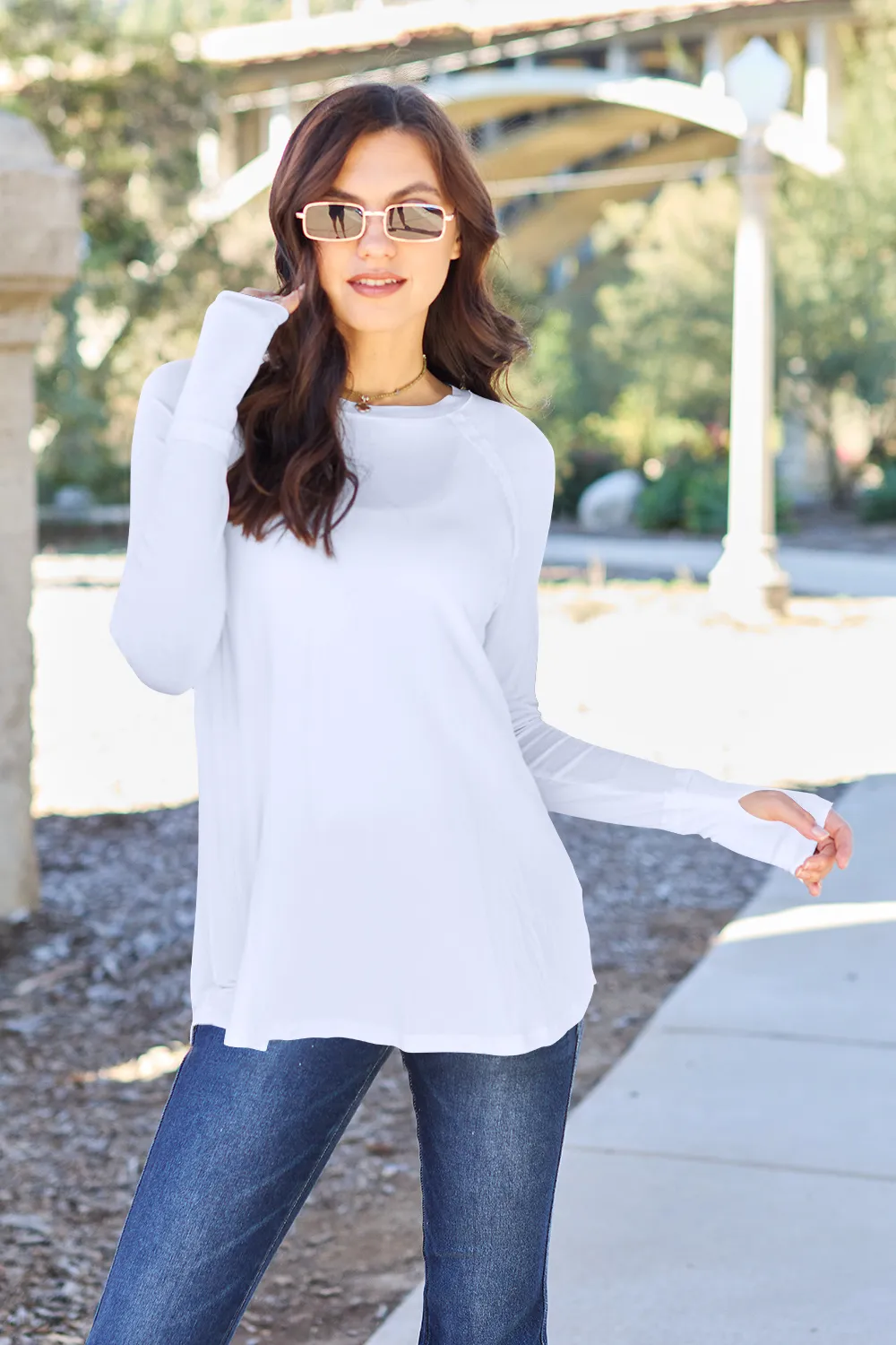 Full Size Round Neck Long Sleeve T-Shirt, image 6