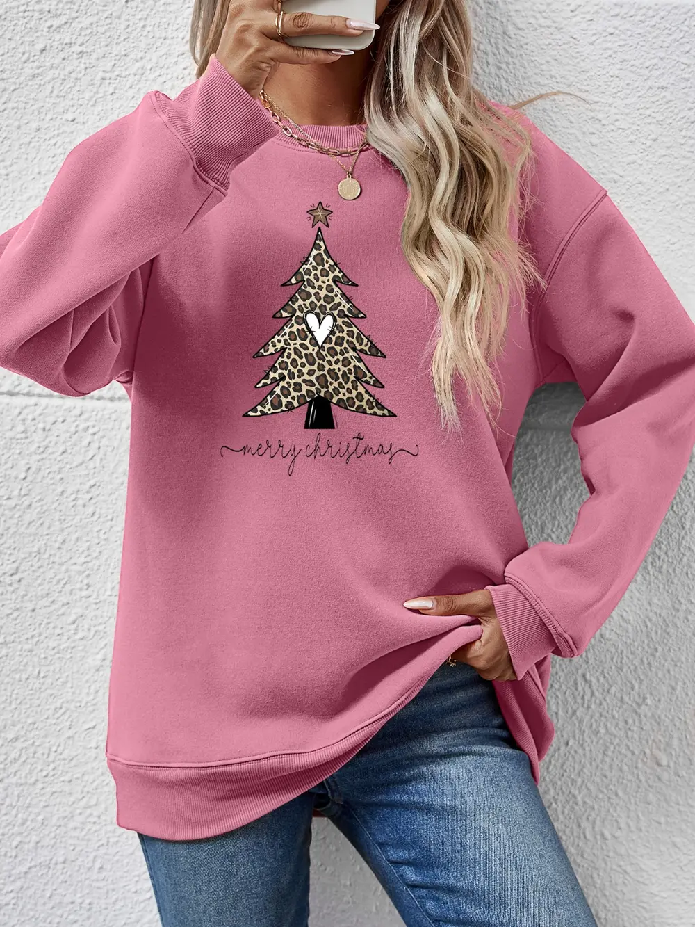 Christmas Tree Graphic Long Sleeve Sweatshirt, image 13