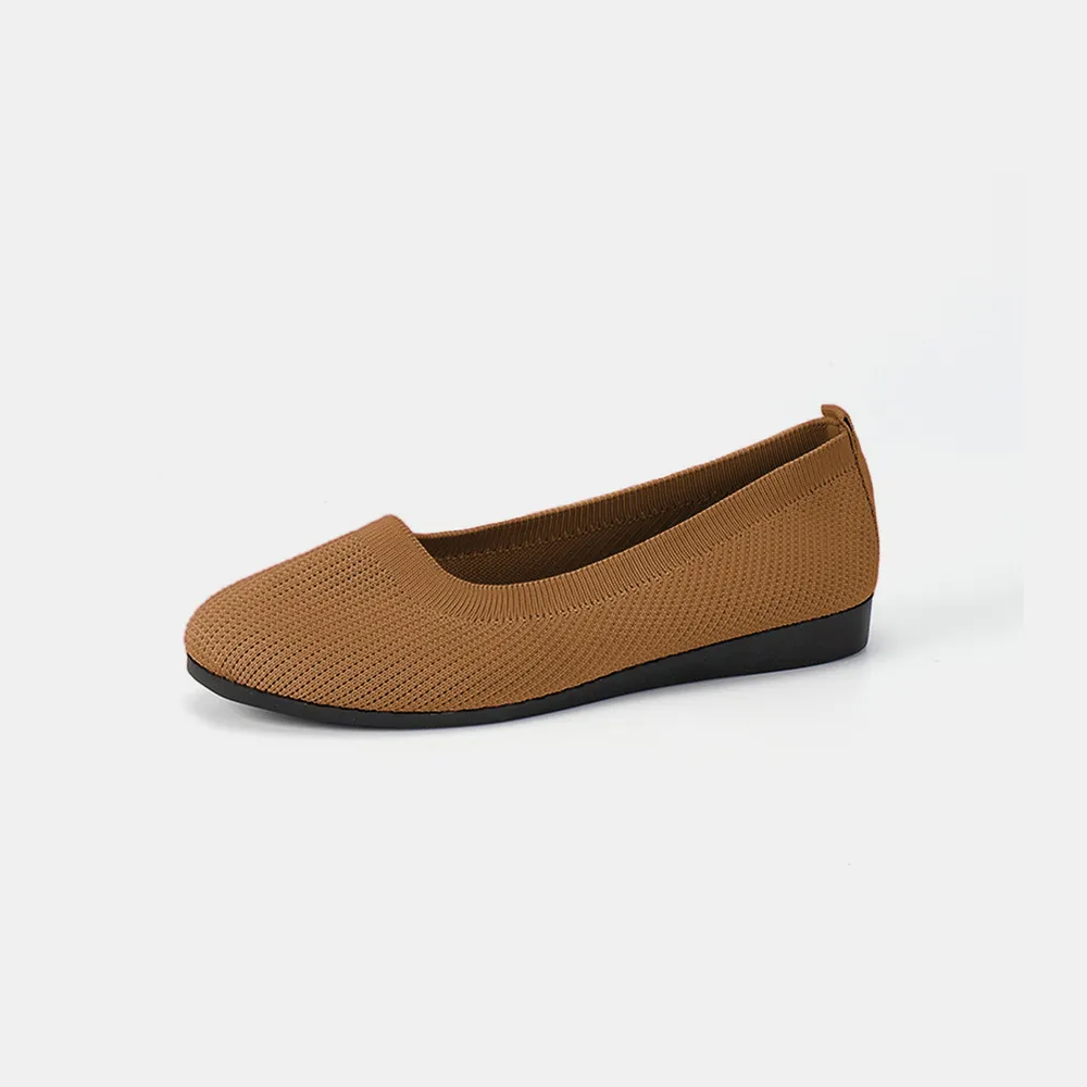 Round Toe Knit Ballet Flats, image 4