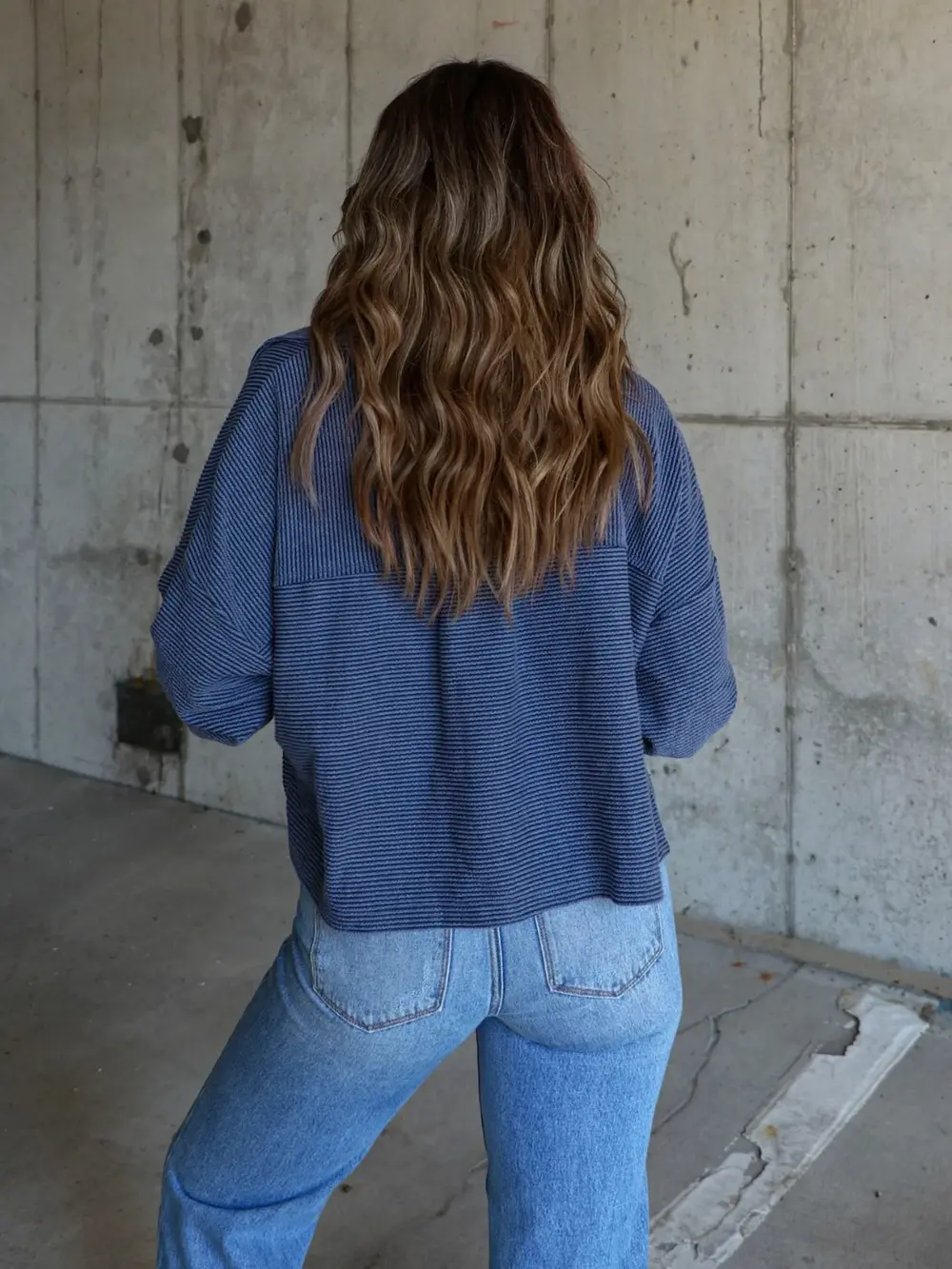 Ribbed Collared Neck Button Up Jacket, image 3