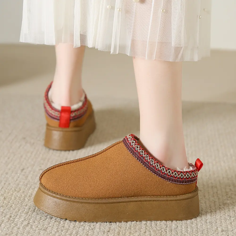 Faux Fur Center-Seam Slippers, image 2