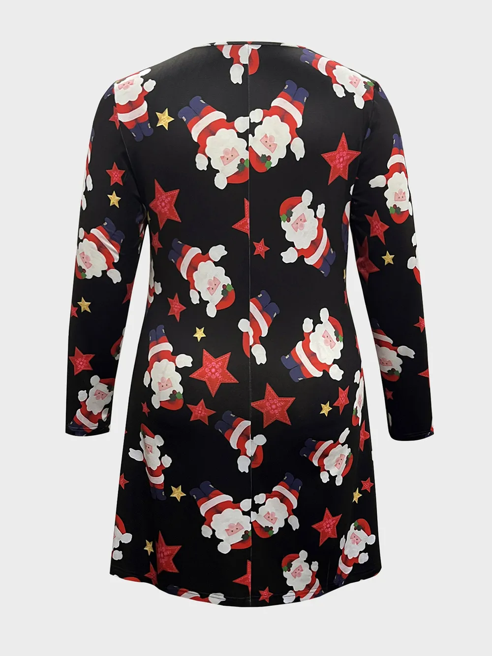 Plus Size Santa Printed Round Neck Dress, image 2