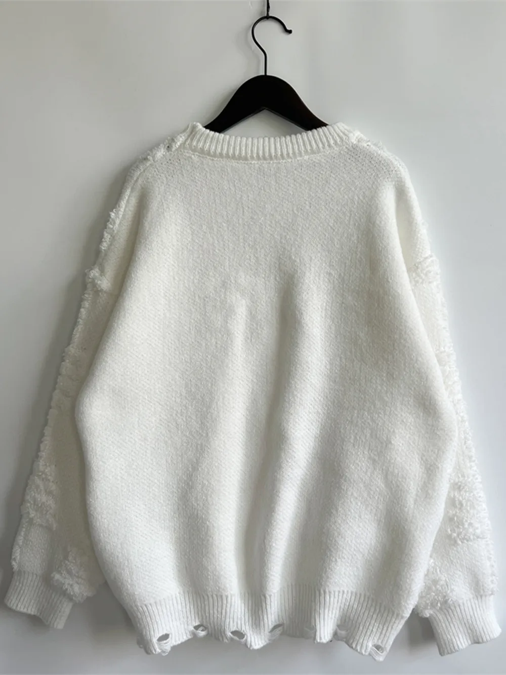 Pearl Detail Round Neck Long Sleeve Sweater, image 5